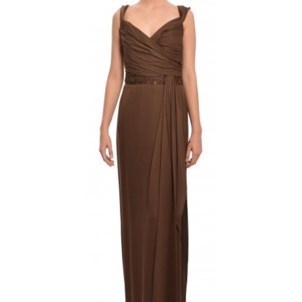 Liancarlo brown silk evening gown. Siz 8